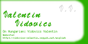 valentin vidovics business card